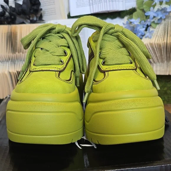 NIB DollsKill X Shrek Ogre Connection Platform Sneakers Size 8 Green&Brown - Picture 3 of 10